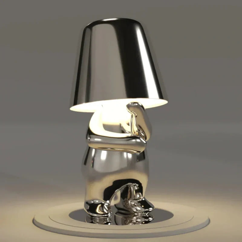 Touch control LED lamp, artistic figurine. Dimmable, USB rechargeable, and perfect as a unique gift.