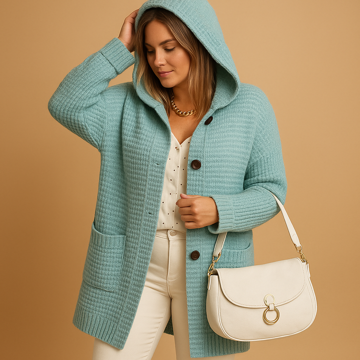 Everyday women's open-front knit cardigan with relaxed fit, perfect cozy layering piece for casual style.