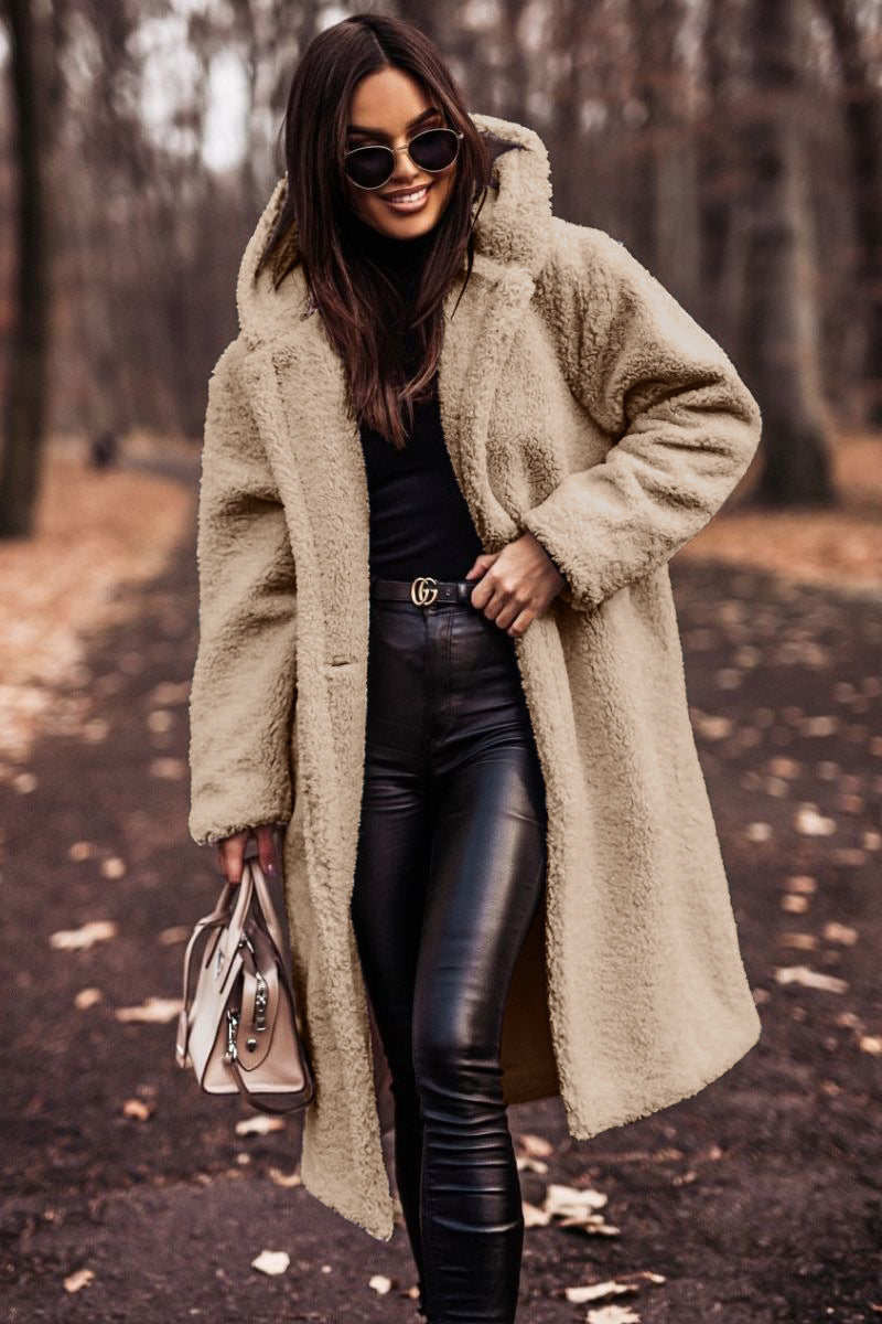 Women's cozy warm winter coat for elegant cold weather layering and style.