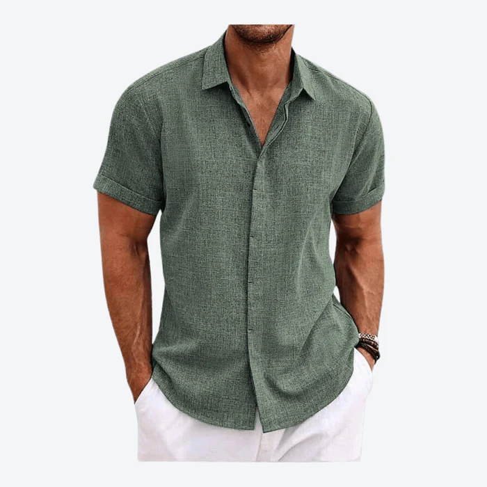 Men's lightweight short sleeve button-down shirt. Perfect for casual summer wear & smart-casual occasions.