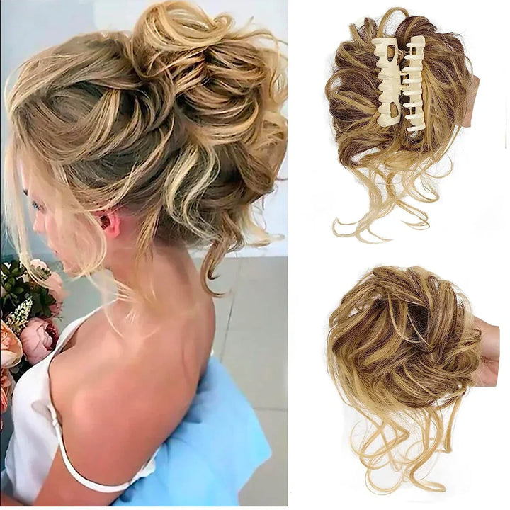 Women's instant synthetic hair bun clip for quick, elegant updos.