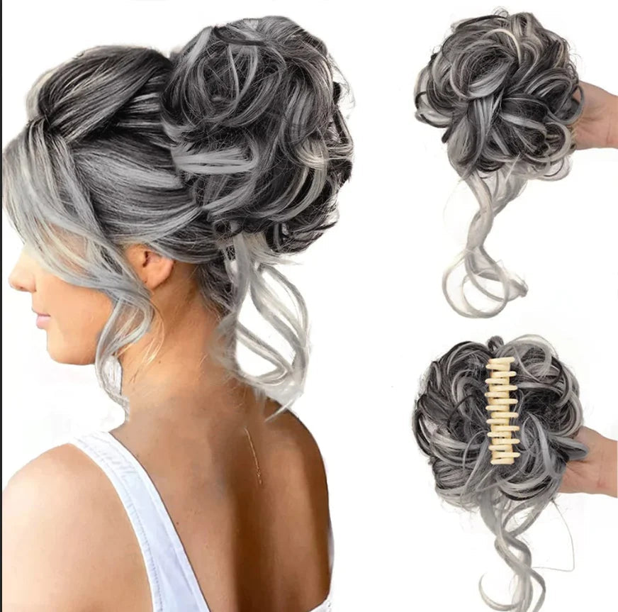 Women's instant synthetic bun hair clip for effortless, elegant updos.
