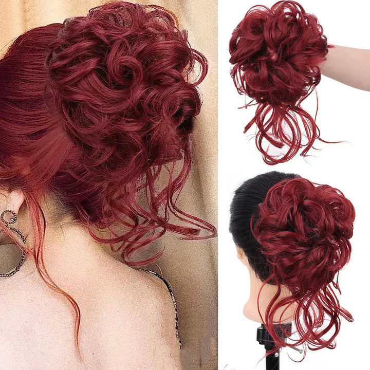 Secure bun clip, women's synthetic hair accessory for professional updos.