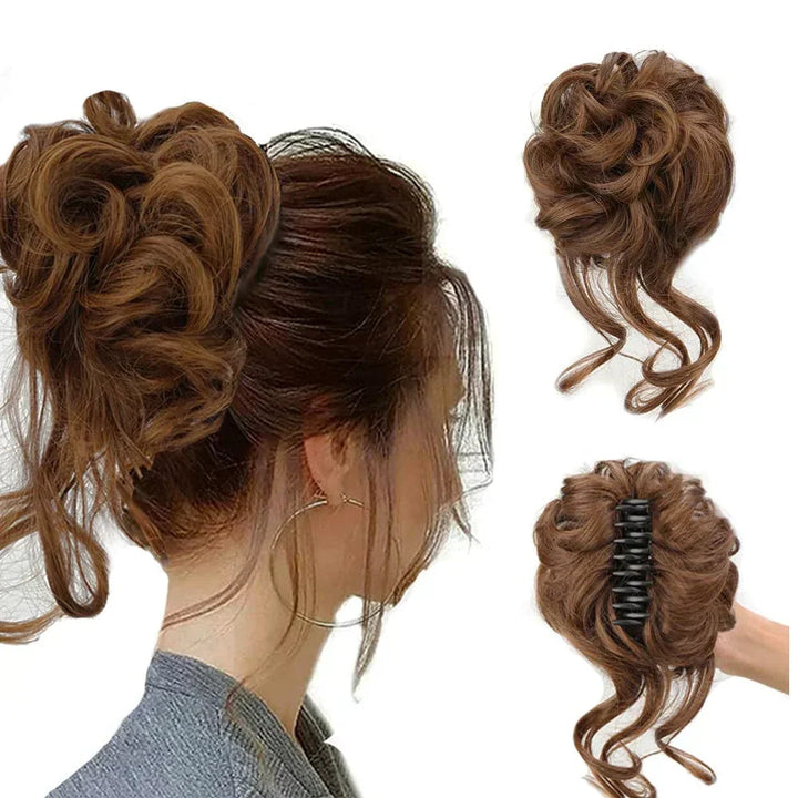 Quick elegant updo solution: women's instant synthetic hair bun maker.