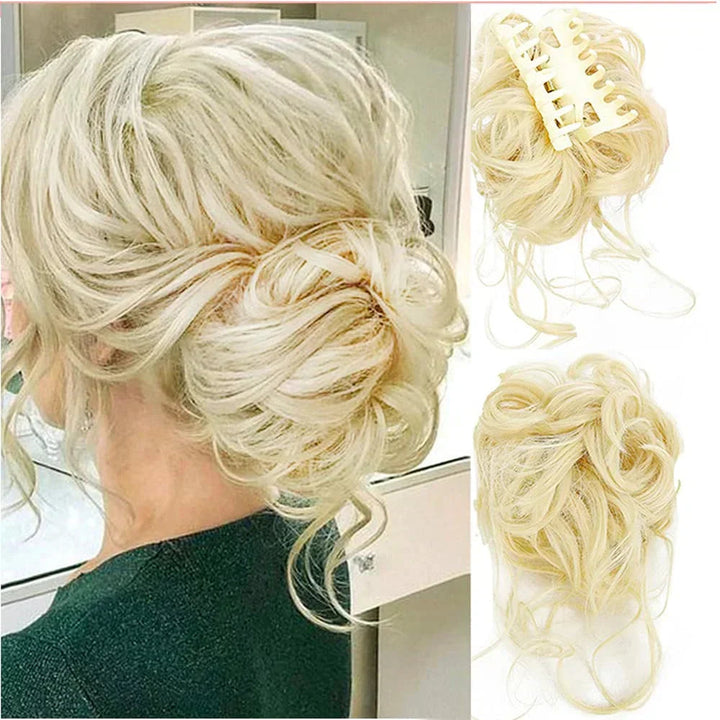 Synthetic hair bun clip, women's easy styling solution for elegant updos.