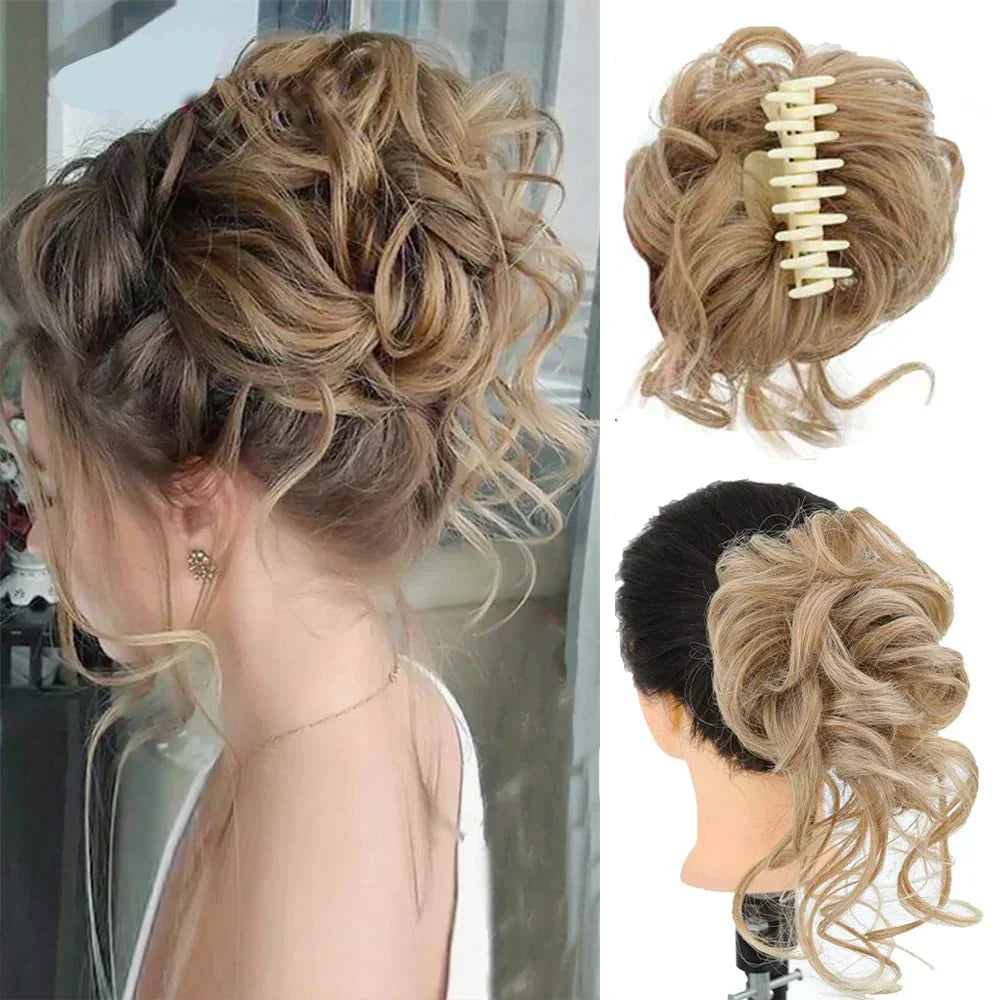 Chic women's instant hair bun clip, perfect for quick and elegant updos.
