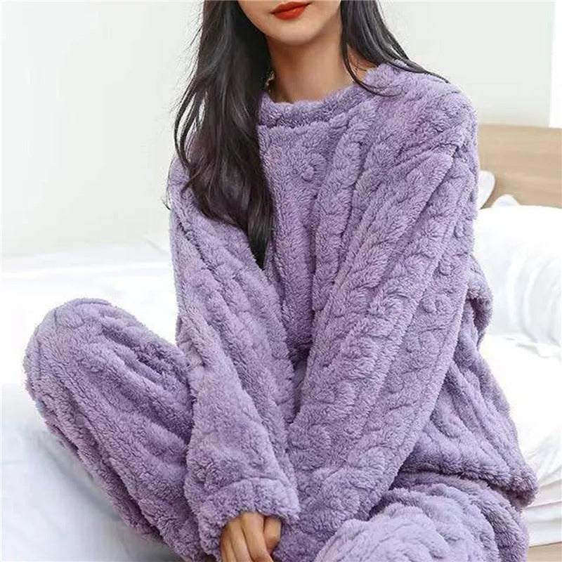 Relax in this women's ultra-soft two-piece pajama set. Perfect comfort sleepwear for all seasons.