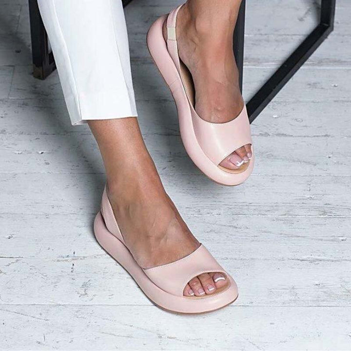 Women's open toe sandals with cushion sole, perfect for comfortable everyday summer wear.
