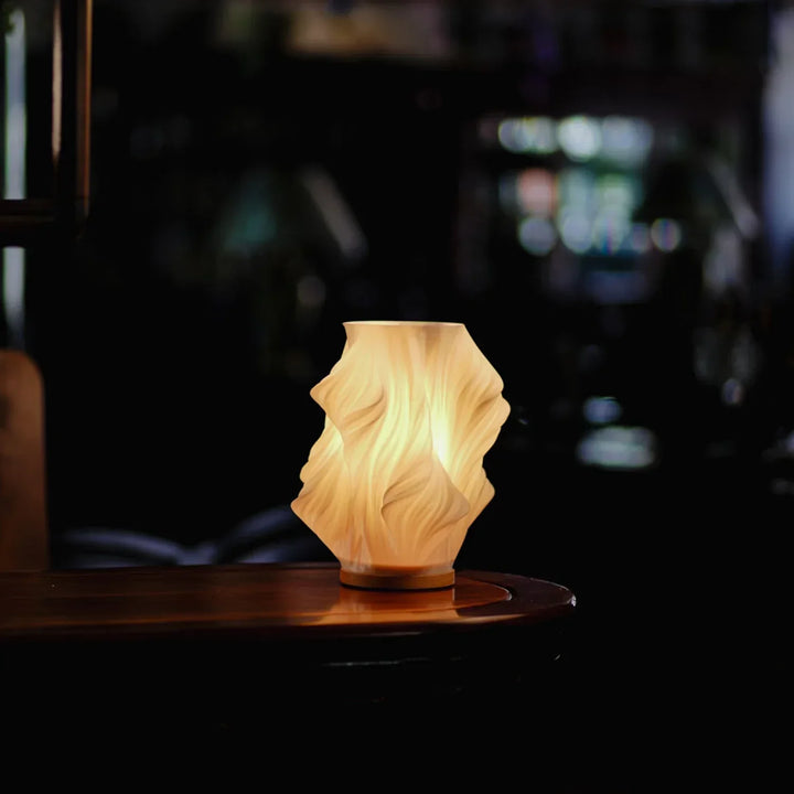 Nvroome Sculpted Wavecrest lamp, USB powered, elegant wave design for home decor.