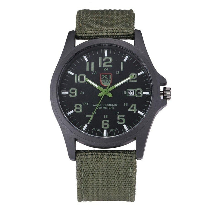 Adventure-ready men's tactical watch, illuminated display for low-light, water-resistant and durable.