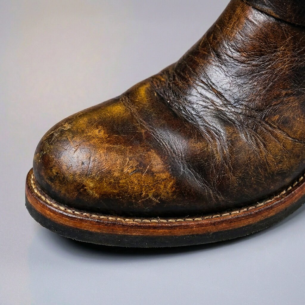Timeless men's rugged vintage leather boots. Durable ankle boots for fall, winter & smart casual fashion.