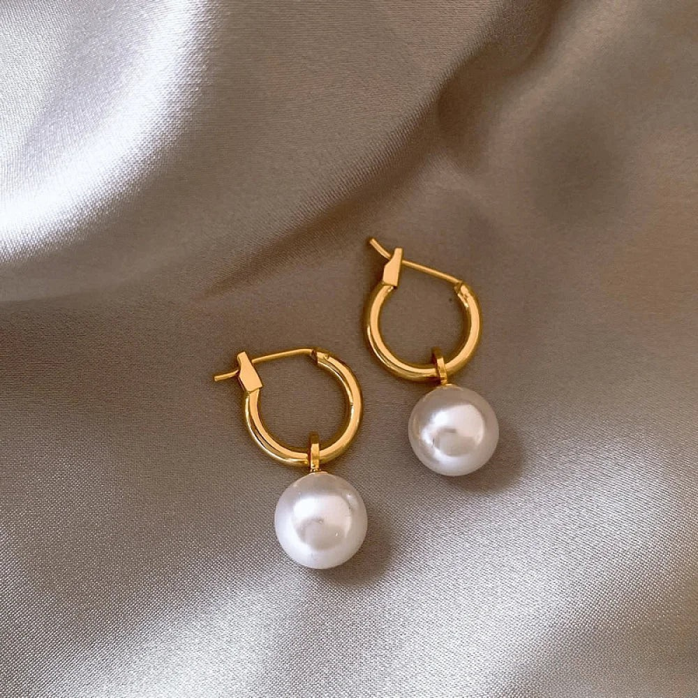 Golden Pearl Earrings