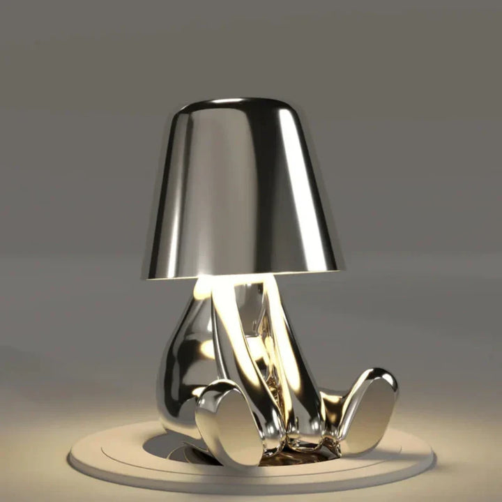 Decorative LED lamp, artistic figurine. Dimmable, cordless, and a unique touch for home decor.