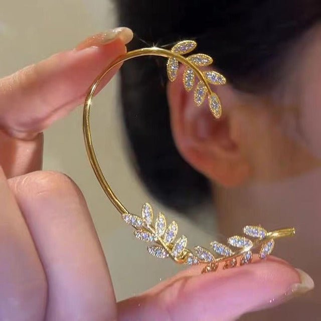 Fashionable women's adjustable clip-on earrings, elegant, piercing-free & hypoallergenic jewelry choice.