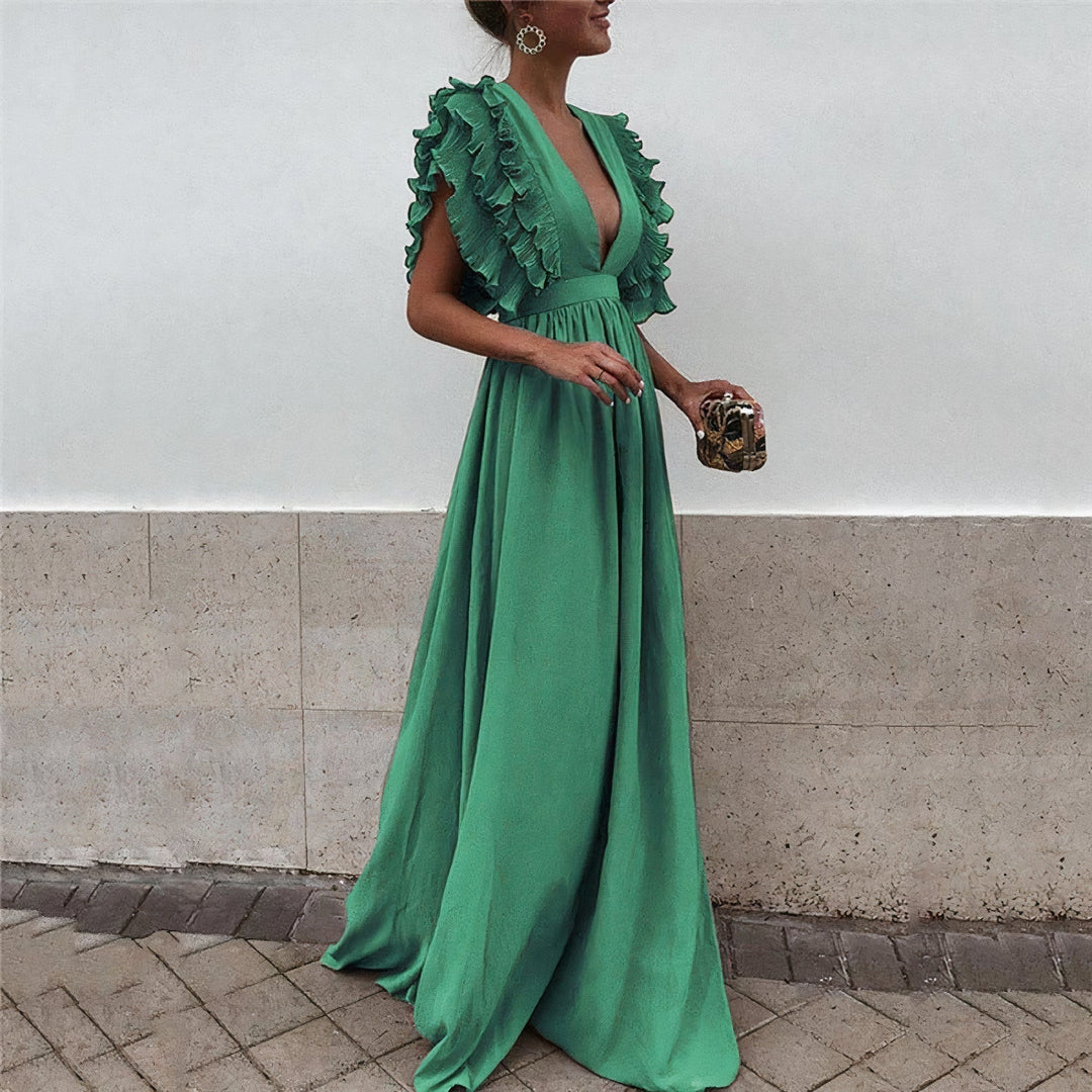 Versatile women's elegant midi dress, ideal for summer parties, formal events, or casual wear.