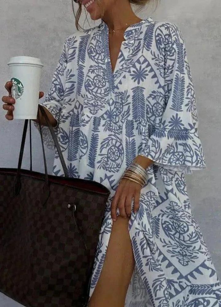 Chic women's midi dress with an elegant yet casual style, offering comfortable wear for ladies' summer fashion.