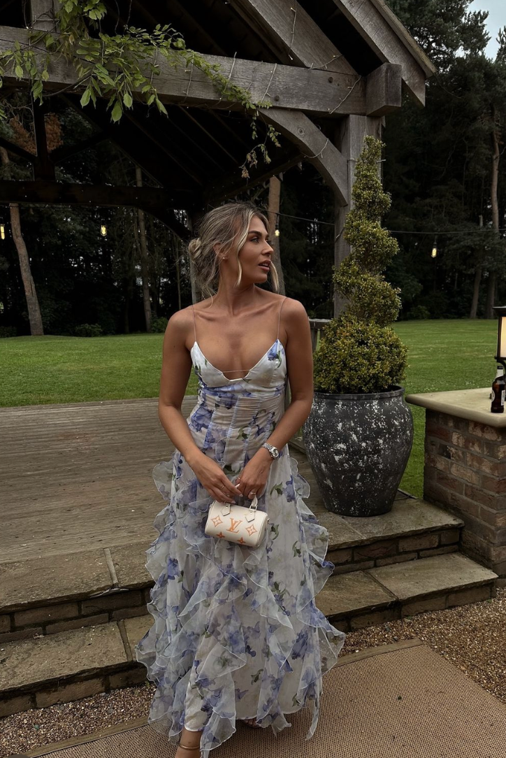 Women's Floral Cut-Out Maxi Dress
