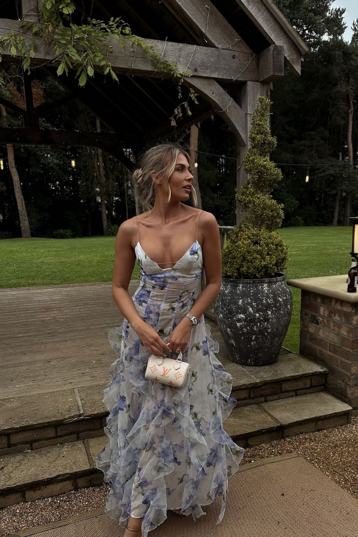 Women's Floral Cut-Out Maxi Dress