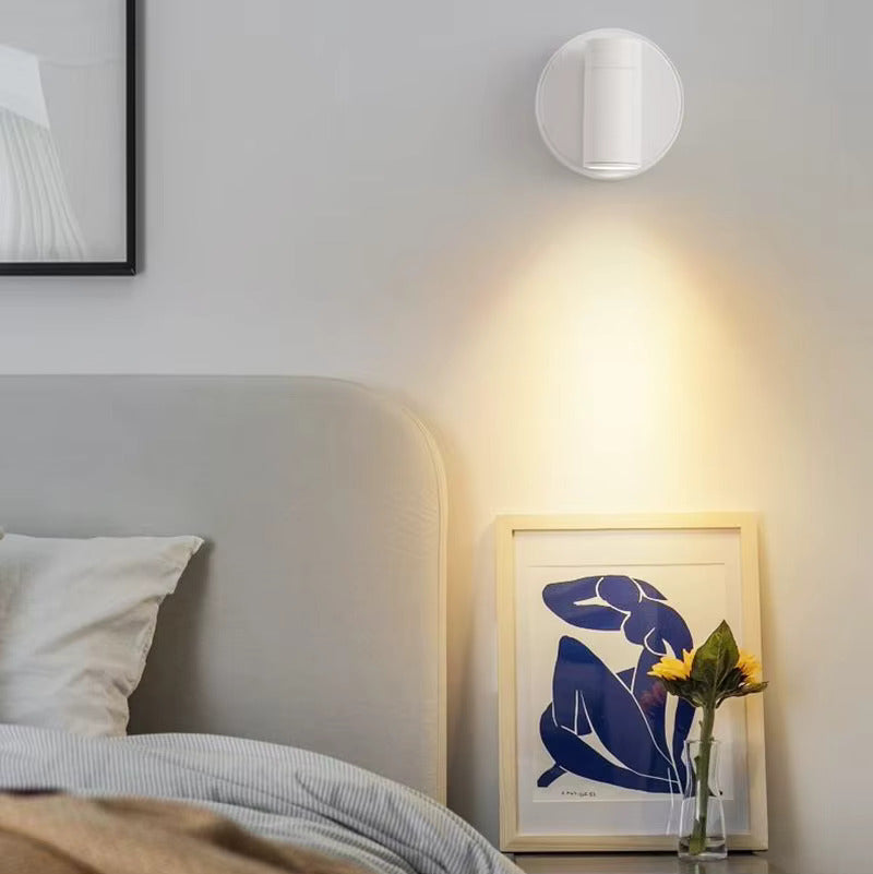 Dimmable wireless LED spotlight with remote control, perfect for indoor home decor.
