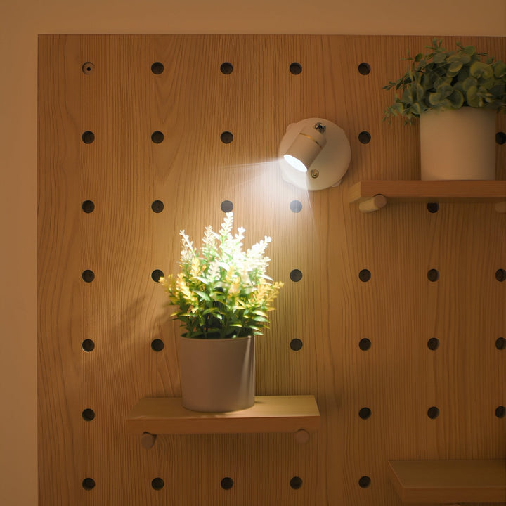 Easy install wireless LED spotlight, rechargeable & remote controlled for indoor accent light.