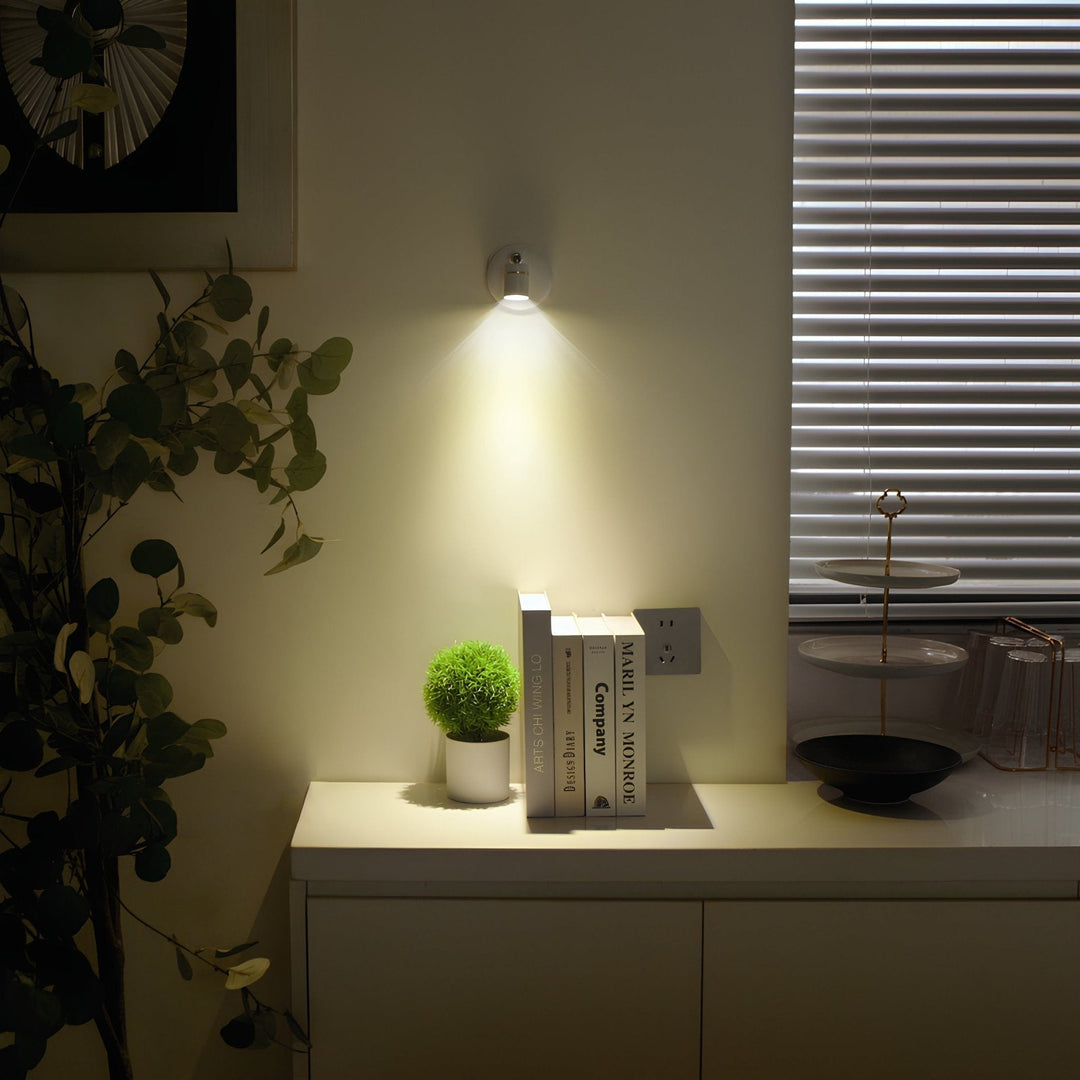 Nvroome wireless LED spotlight; dimmable, rechargeable, perfect for flexible home accents.