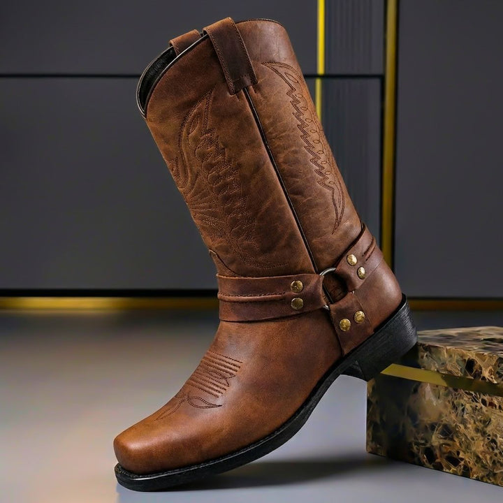 Men's classic brown leather ankle boots, designed for all-day comfort and stylish versatile wear.