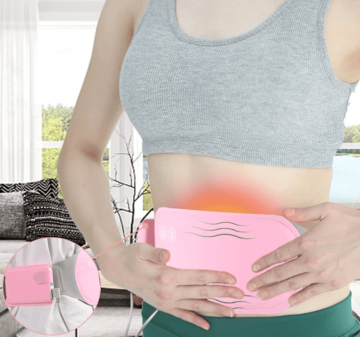 Electric heating pad for women's menstrual cramp relief, offering soothing heat therapy and abdominal comfort.