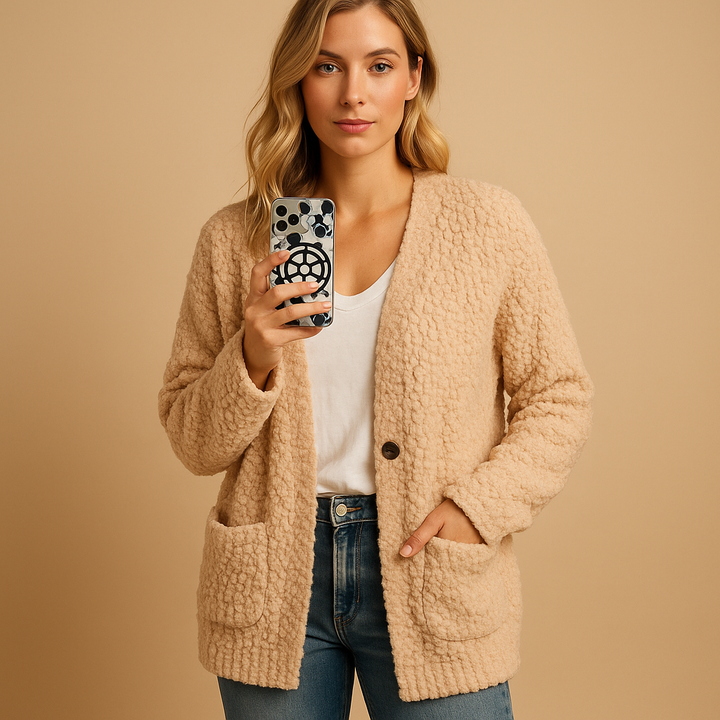 Sophisticated women's spring jacket, lightweight and elegant for mild weather, a versatile addition to any wardrobe.