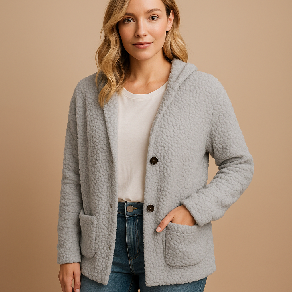 Chic women's lightweight jacket, an elegant mid-season outerwear piece suitable for sophisticated casual looks.