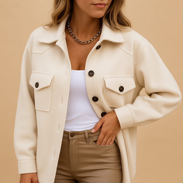 Chic women's tailored longline winter coat, versatile outerwear for cold weather, autumn, or elegant occasions.