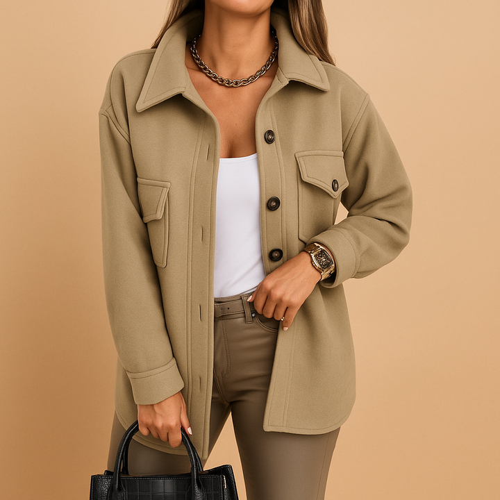 Classic women's longline tailored winter coat, a sophisticated piece of outerwear for elegant autumn/winter fashion.