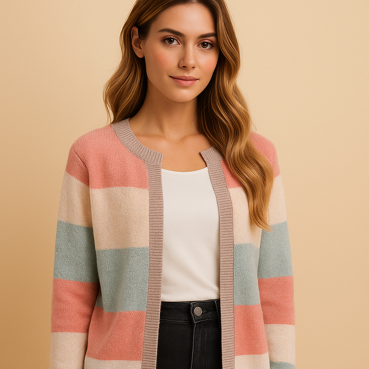 Chic women's open-front long cardigan. An elegant layering sweater, ideal for versatile fashion & comfortable wear.