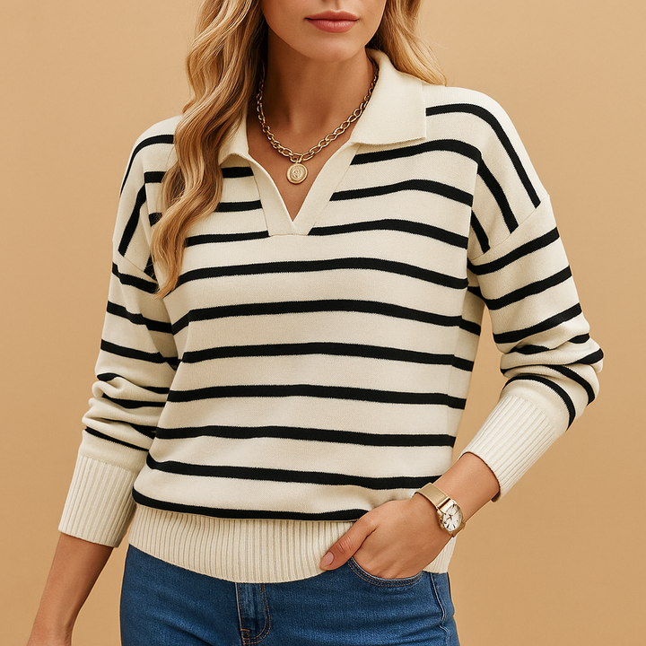 Elegant women's winter sweater, comfortable & versatile for chic style. Perfect for fall layering or cool weather.