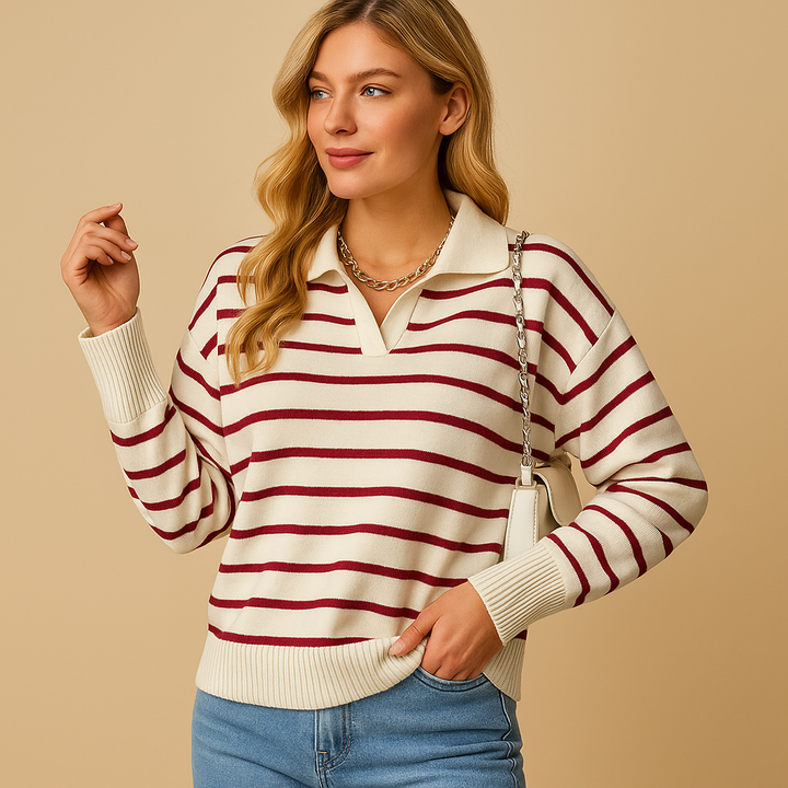 Chic women's winter sweater, a comfortable long sleeve fashion top & versatile wardrobe essential for casual wear.
