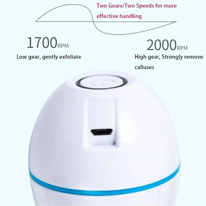 Vacuum electric foot file for clean dead skin and callus removal, perfect for at-home foot care.