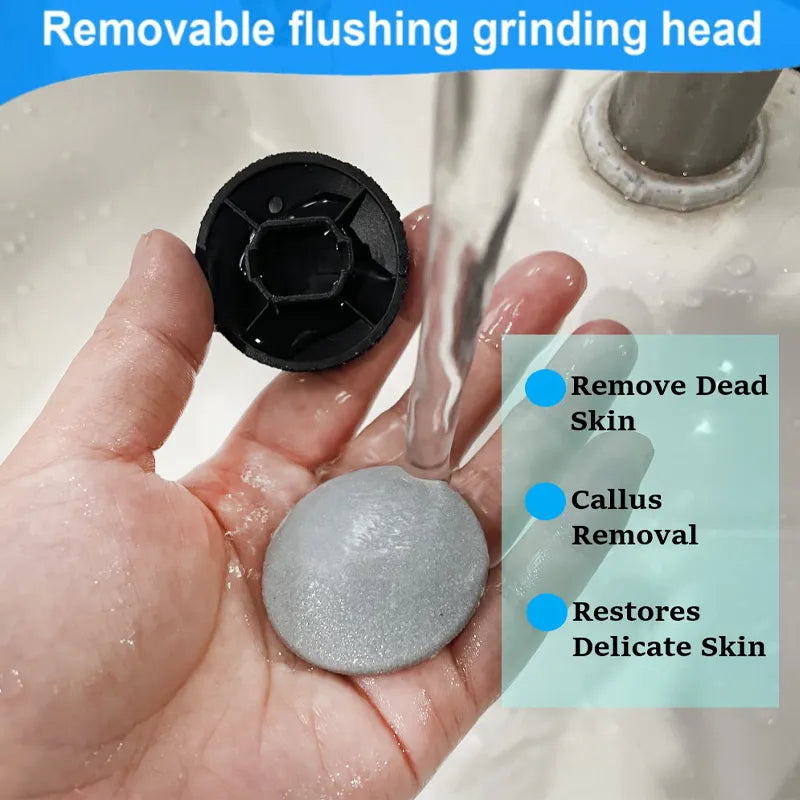 Ergonomic unisex electric foot file for easy at-home exfoliation and smooth, callus-free feet.