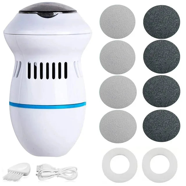 Rechargeable electric foot file for smooth feet, an efficient hard skin and dead skin remover tool.