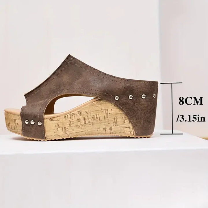 Stylish women's orthopedic open-toe wedge sandals for everyday wear, with arch support.