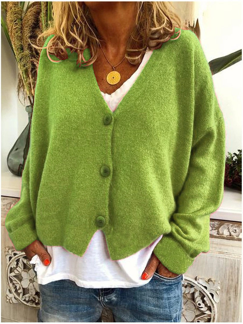 Soft, cozy knit women's cardigan, lightweight and breathable, a comfortable layering sweater.