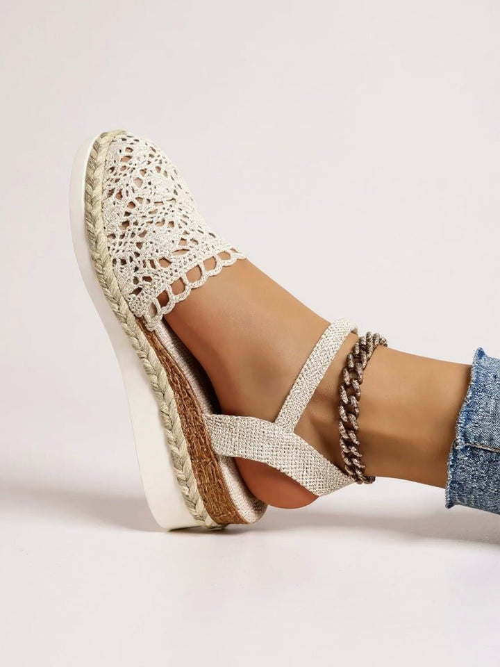 Summer women's boho flatform espadrille sandals, offering ultimate vacation comfort and style.