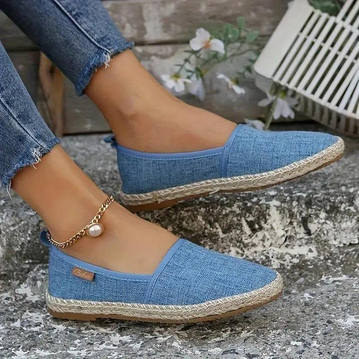 Comfortable slip-on espadrille flats for women, perfect lightweight summer shoes for any casual occasion.
