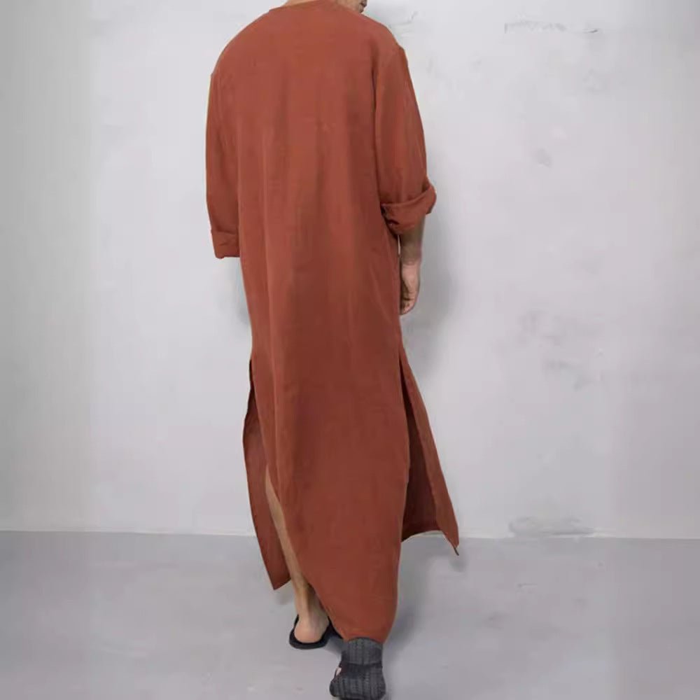 Relaxed linen jubba for men. Everyday casual wear, combining comfort & style.