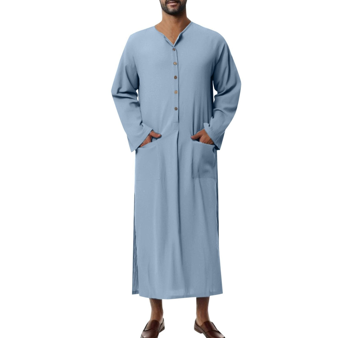 Breathable linen look thobe for men. Comfort wear jubba, great for summer fashion.