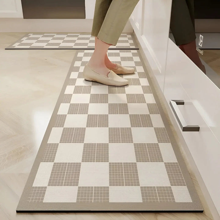 Ultra-absorbent kitchen mat, fast-drying design with non-slip backing. Perfect comfort floor mat.