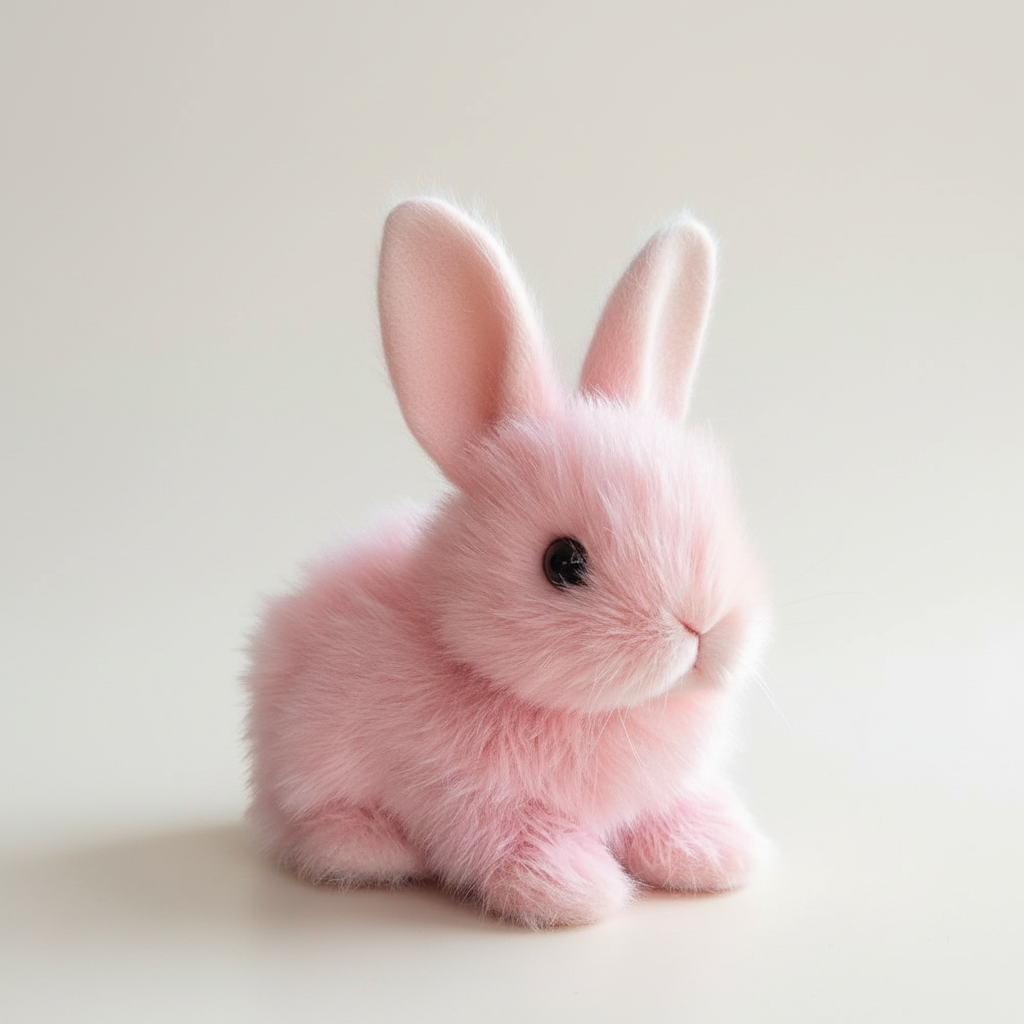 Realistic interactive plush rabbit toy for kids, soft electronic bunny encourages imaginative play.