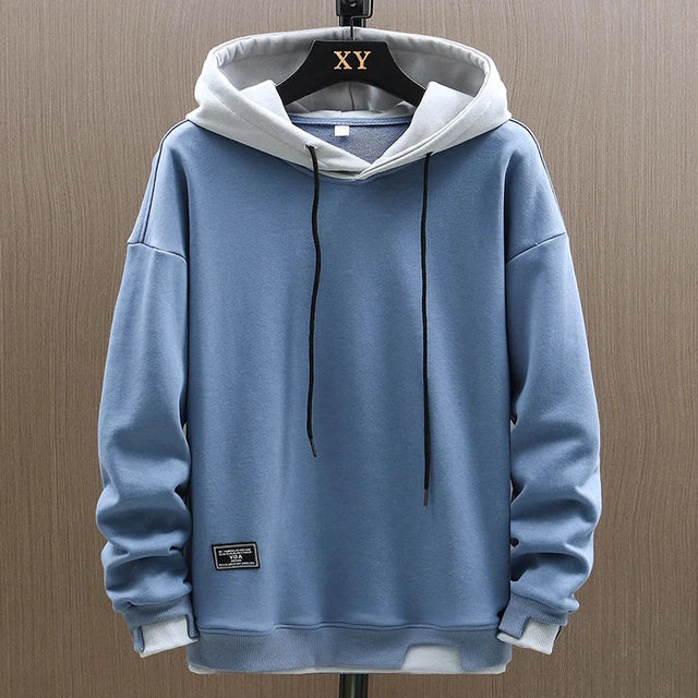 Men's classic grey pullover hoodie. Soft, comfortable fabric for everyday casual wear & lounging.