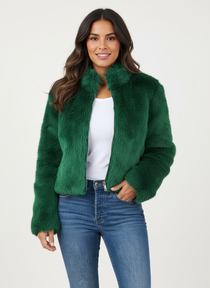 Chic women's short winter jacket, a versatile CozyChic layering piece for elegant cold weather and seasonal wear.