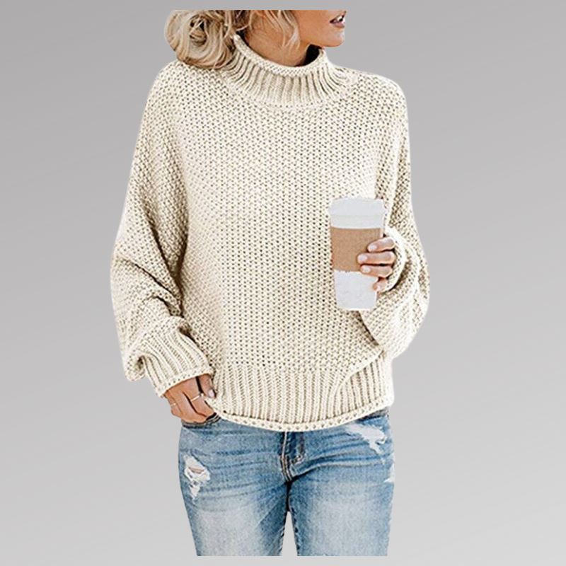 Cozy & versatile women's knitted sweater, perfect for casual comfort or elegant everyday wear.