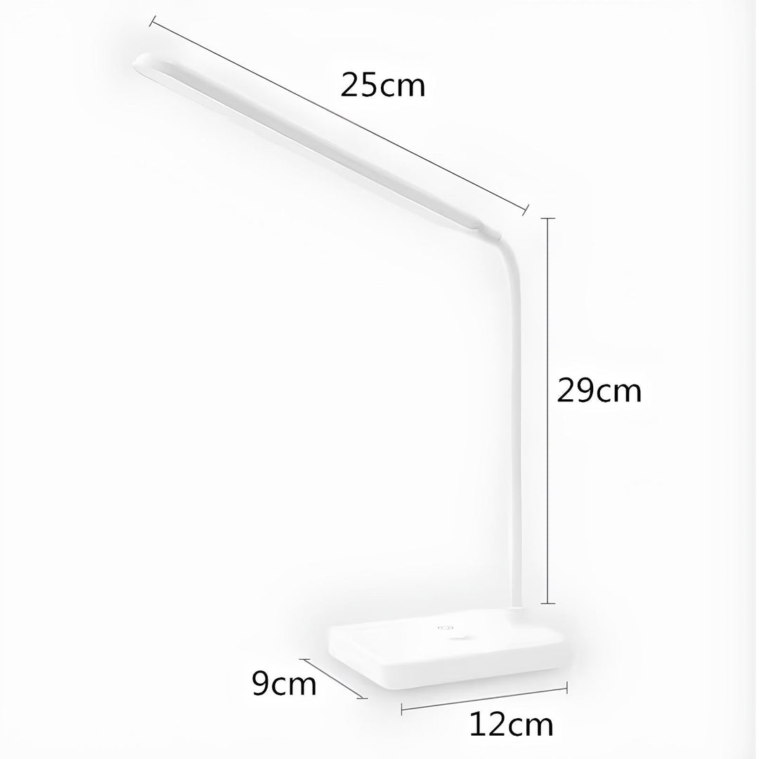 Versatile flexible LED task lamp with adjustable brightness, ideal for office desks & bedtime reading.