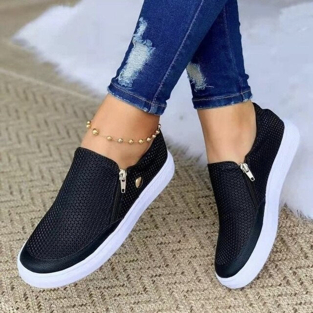 Women's breathable orthopedic casual shoes with arch support & comfort for walking, ideal for everyday wear & heel pain.